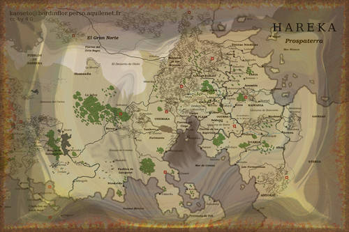 Mapa del mundo de Háreka, fantasía