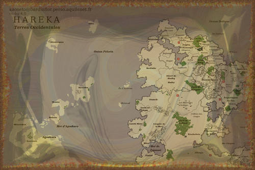 Dashvara, fantasy : Carte du monde d'Haréka
