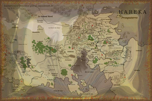 Carte du monde d'Haréka, fantasy